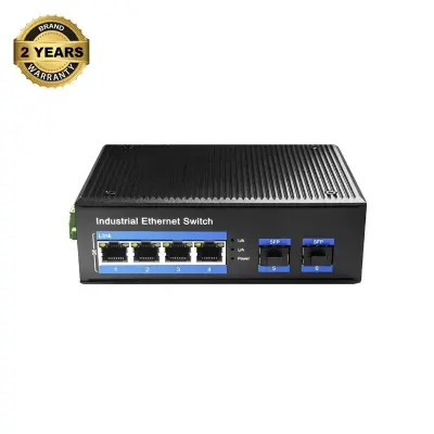 Picture of Cudy IG 1004S2P 1.0 6 Port (4-Port 10/100/1000Mbps PoE+, 2-Port SFP) Industrial Unmanaged Network Switch=