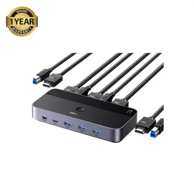 Picture of UGREEN CM664 (15707) HDMI KVM Black & Gray Switch with 4 USB Port