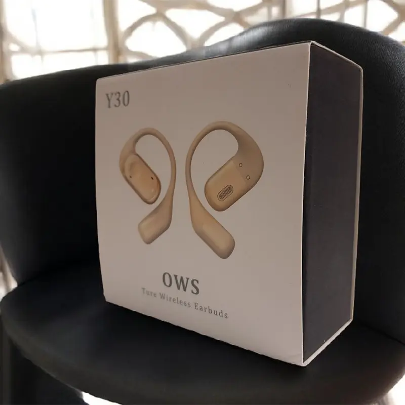 Picture of Y30 OWS True Wireless Stereo (TWS) earbuds with a charging case(Off White)