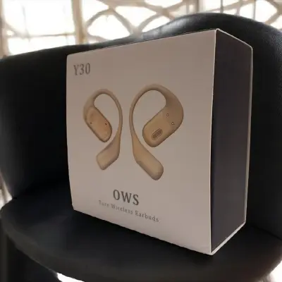 Picture of Y30 OWS True Wireless Stereo (TWS) earbuds with a charging case(Off White)
