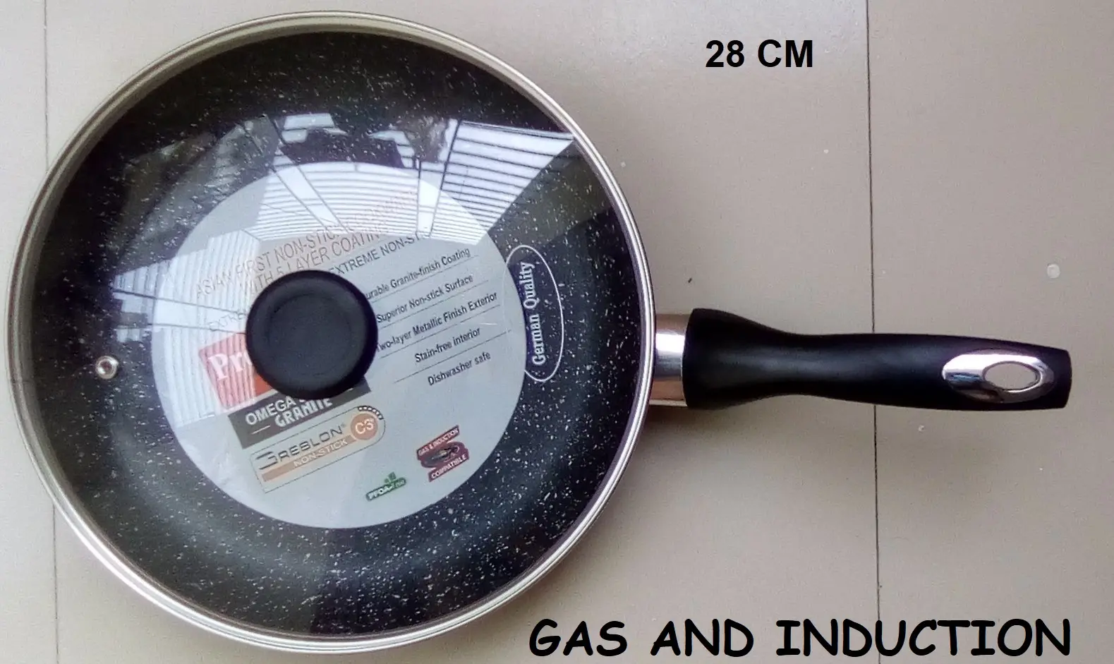 Picture of Prestiege INDUCTION Fry pan 28 cm with glass lid(Grey)