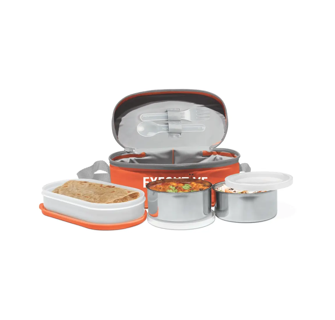 Picture of Milton Executive Lunch Box Soft Insulated Tiffin Box (2 SS Container,1 Microwave Safe Container)(Mixed)