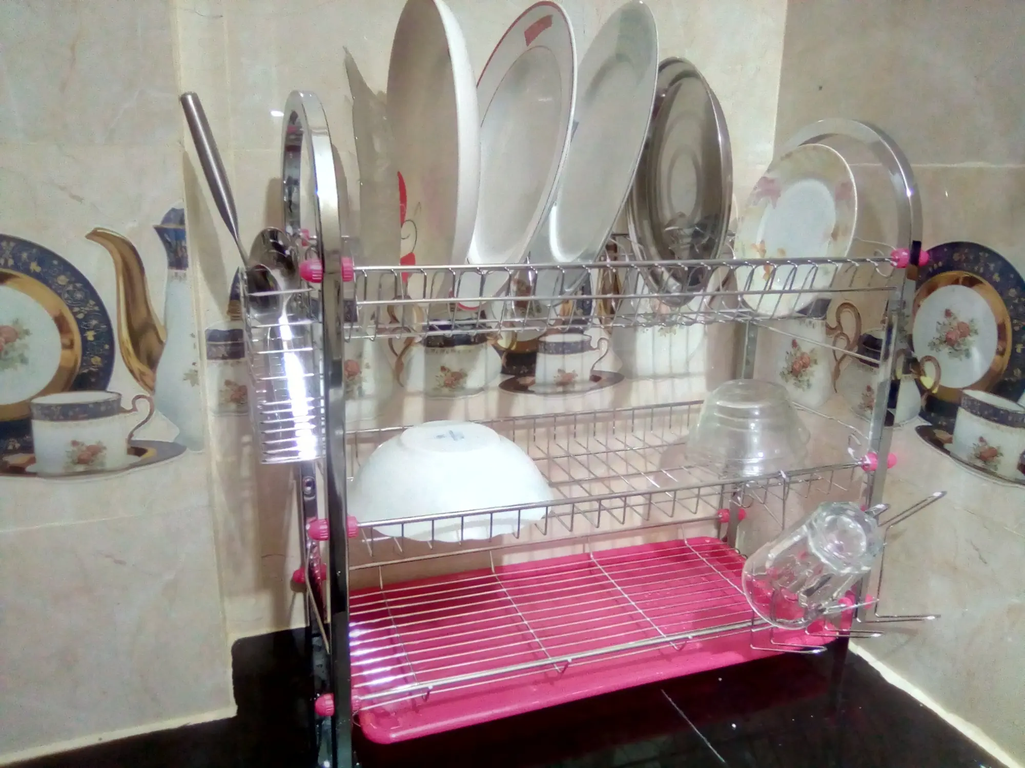 Picture of Comet 3 Layer Wall Hanging Dish Rack(Multicolor)