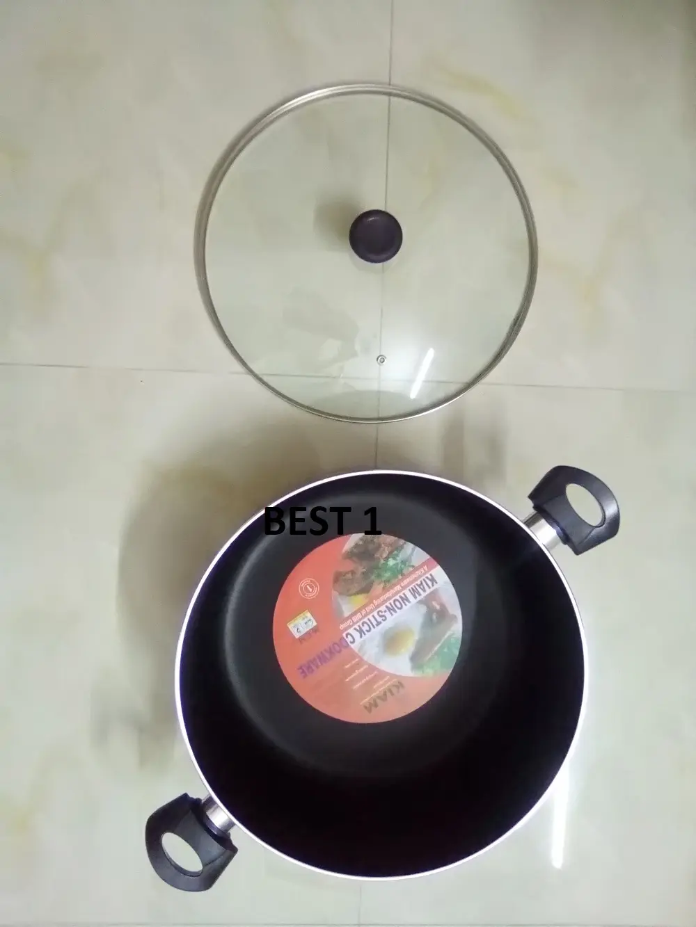 Picture of Kiam Non Stick Casserole (Sauce Pan) With Glass Lid 36cm(Multicolor)