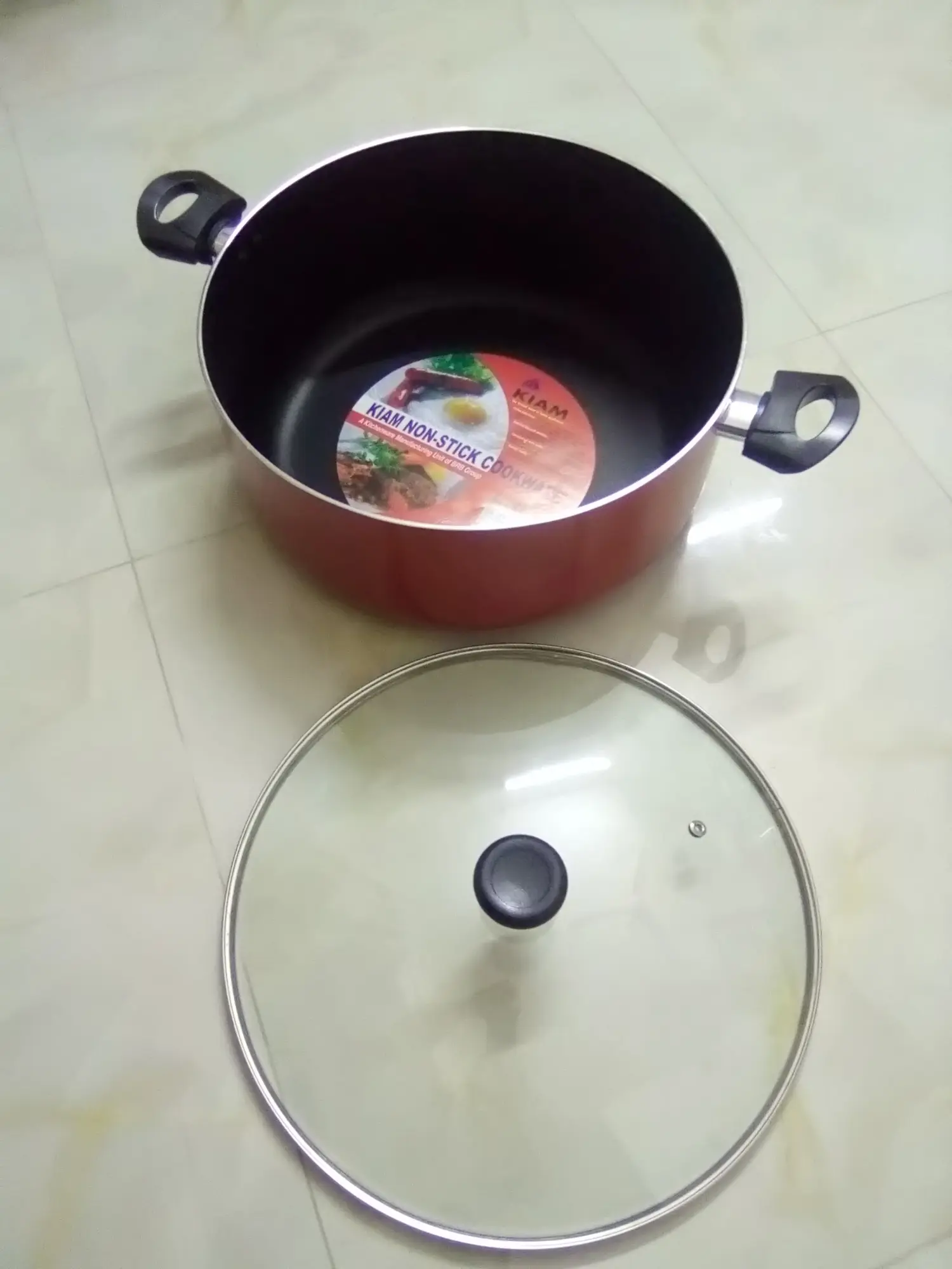 Picture of Kiam Non Stick Casserole (Sauce Pan) With Glass Lid 36cm(Multicolor)