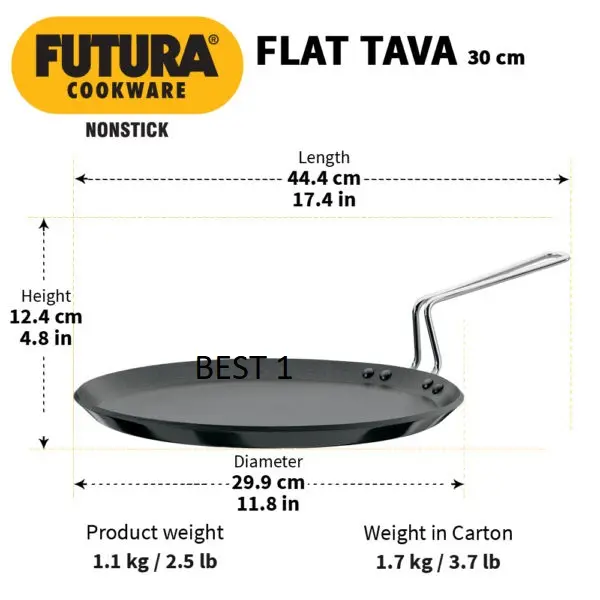 Picture of Futura Nonstick Flat Tava 30 cm, 4.88 mm(Black)