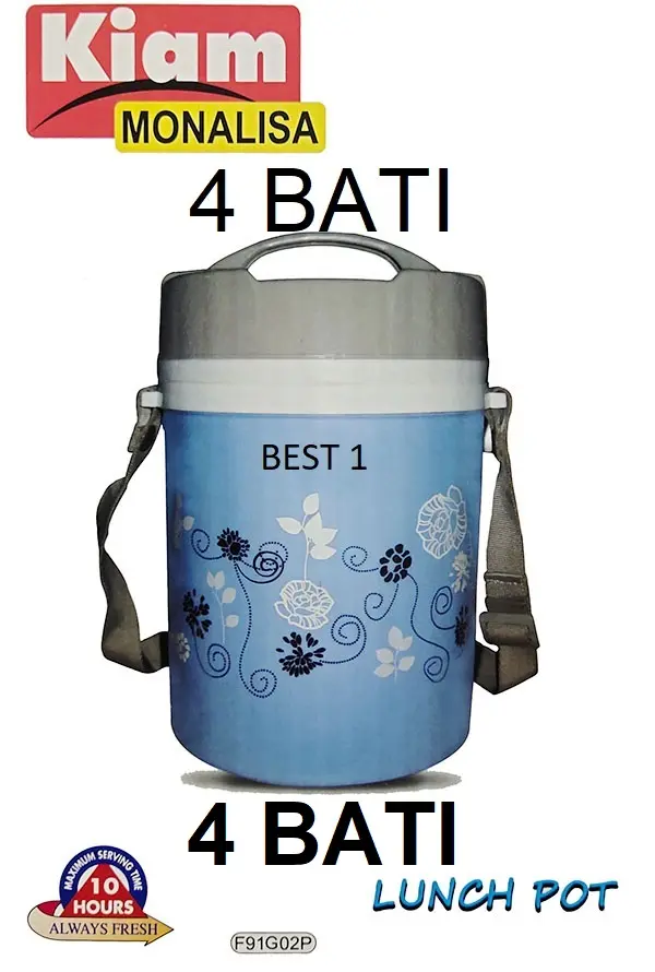 Picture of Kiam Monalisa Steel Hot Tiffin Carrier Lunch Pot - Box - Tiffin Box For Office(Multicolor)