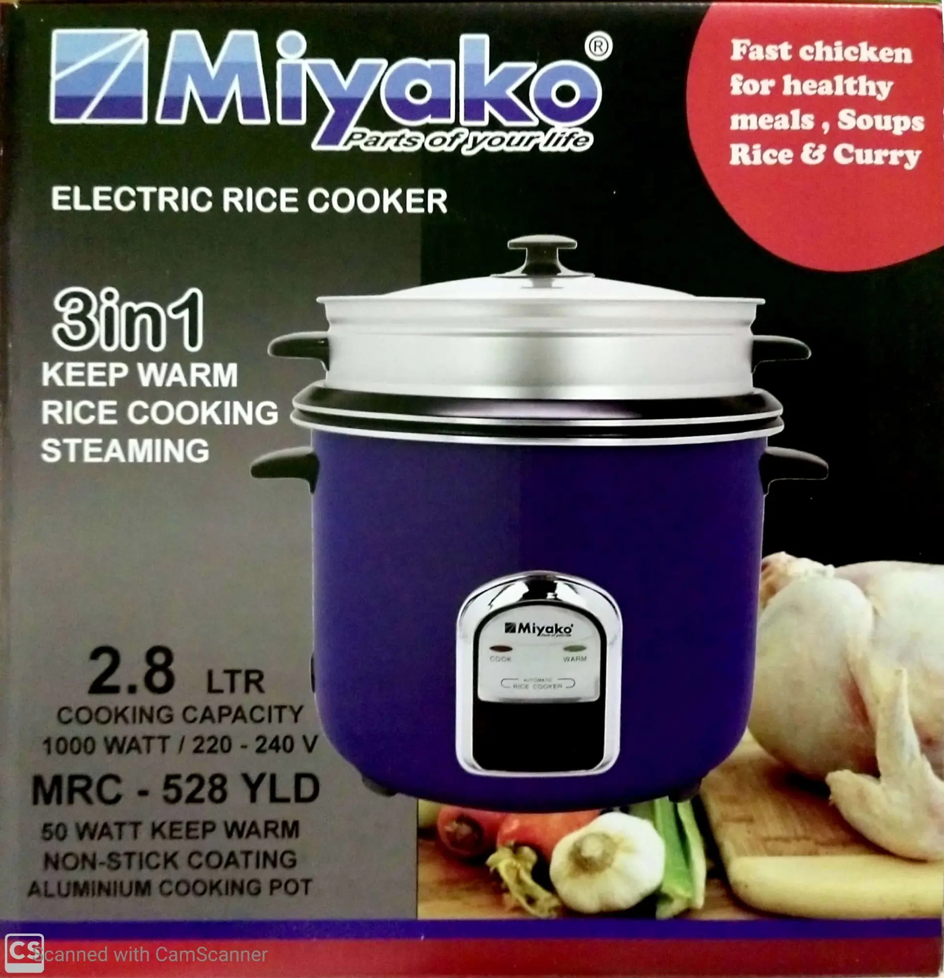 Picture of Miyako 2.8 LTR Double Pot Rice Cooker MRC-528YLD(Multicolor)
