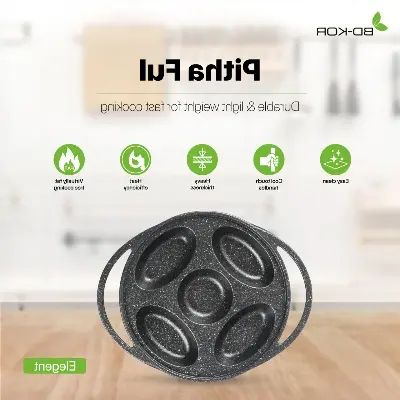 Picture of BD-KOR PITHAFUL (24 CM) PAN CAKE Non-Stick Marble Coating with Glass Lid(Elegant)