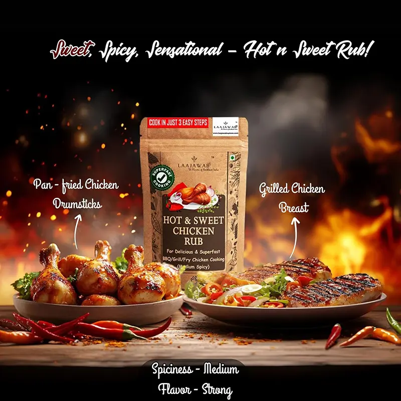 Picture of hot & sweet chicken rub -130gm