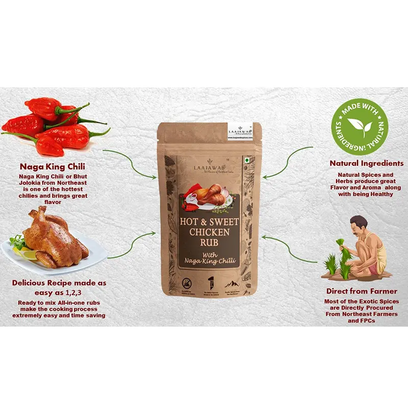 Picture of hot & sweet chicken rub -130gm