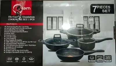 Picture of Kiam 7 Pcs Die-Casting Aluminum Cookware Set (INDUCTION)(Multicolor)