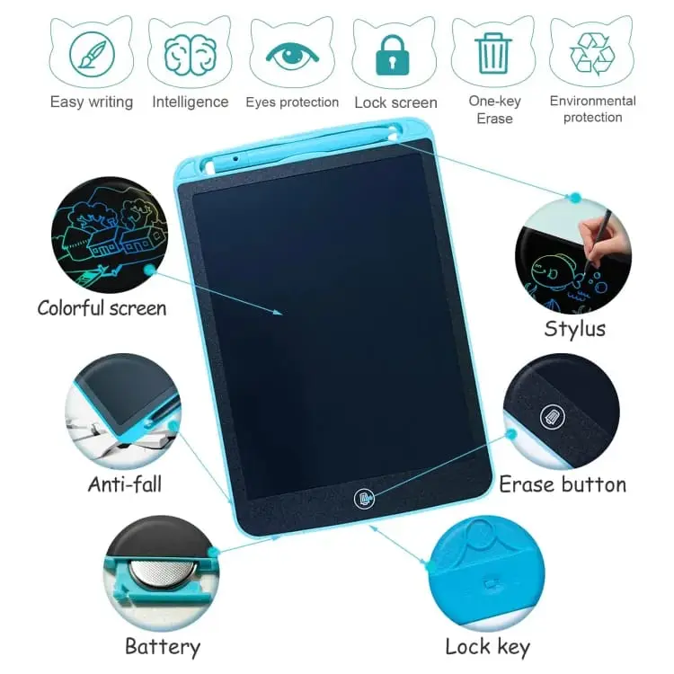 Picture of 12" Inch LCD Writing Tablet Digital Drawing Tablet(Multicolor)