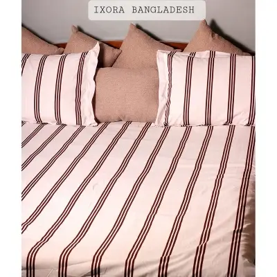 Picture of 100% Premium Cotton Bedsheet.  Set Includes 1 Bedsheet and 2 Pillow Covers