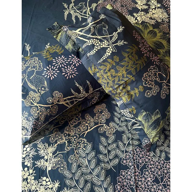 Picture of 100% Premium Cotton Bedsheet.  Set Includes 1 Bedsheet and 2 Pillow Covers