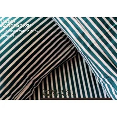 Picture of 100% Premium Cotton Bedsheet.  Set Includes 1 Bedsheet and 2 Pillow Covers