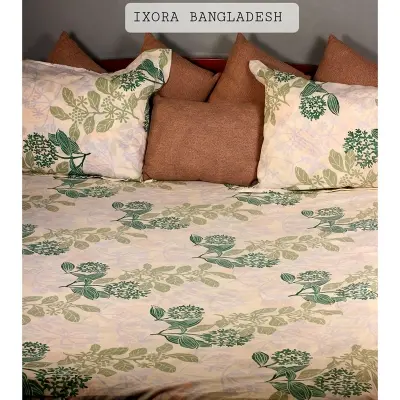 Picture of 100% Premium Cotton Bedsheet.  Set Includes 1 Bedsheet and 2 Pillow Covers