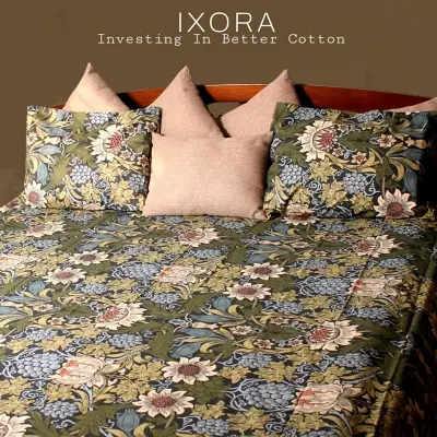 Picture of 100% Premium Cotton Bedsheet.  Set Includes 1 Bedsheet and 2 Pillow Covers