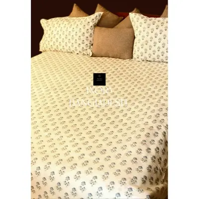 Picture of 100% Premium Cotton Bedsheet.  Set Includes 1 Bedsheet and 2 Pillow Covers