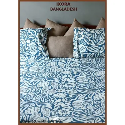 Picture of 100% Premium Cotton Bedsheet.  Set Includes 1 Bedsheet and 2 Pillow Covers