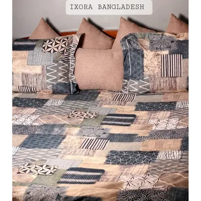 Picture of 100% Premium Cotton Bedsheet.  Set Includes 1 Bedsheet and 2 Pillow Covers