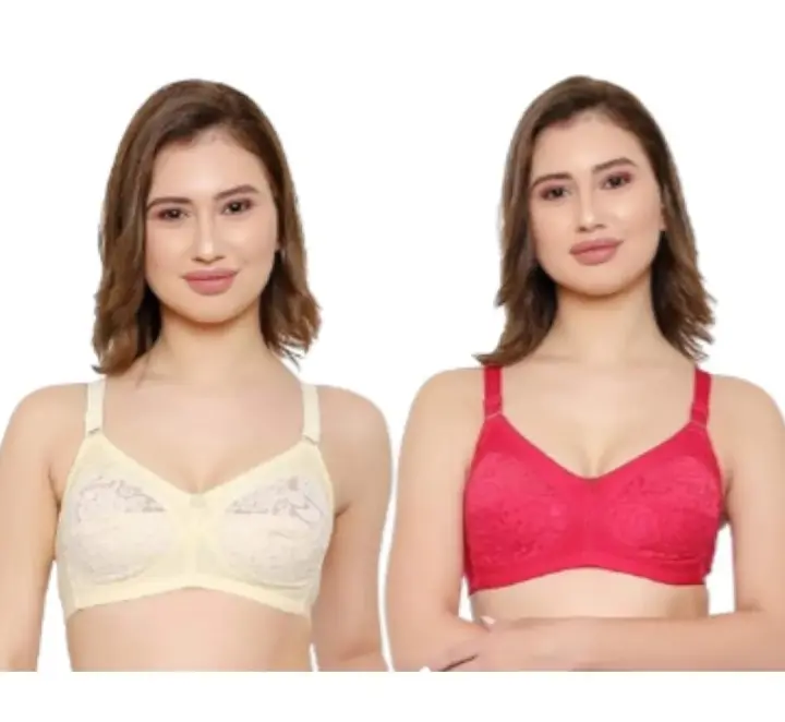 Picture of 2 peace soft comfortable  cotton bra - Multicolor