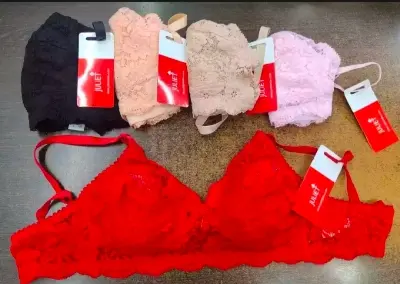 Picture of 4 peace export quality deluxe comfortable AC net bra for women - Multicolor