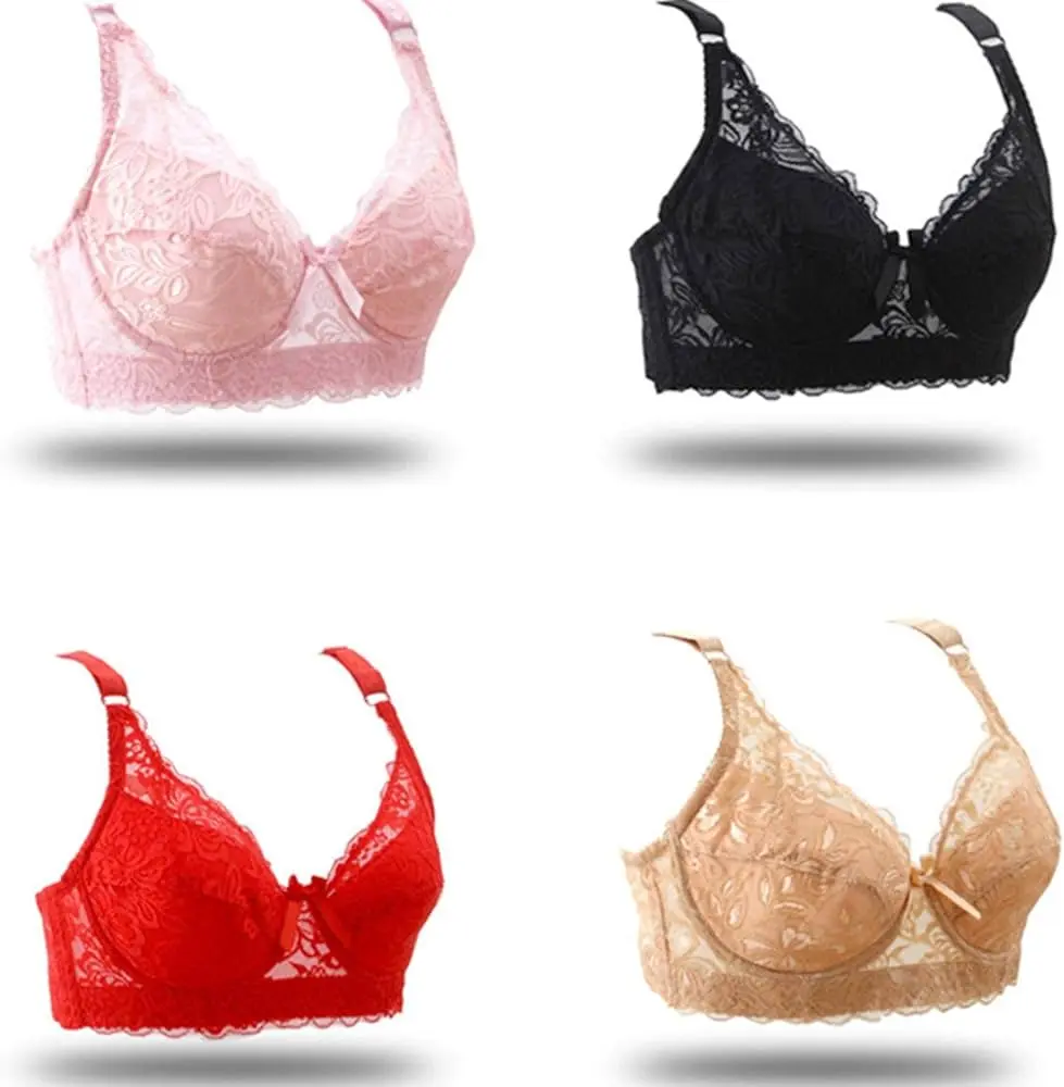 Picture of 1 peace export quality deluxe comfortable full ac net bra - Multicolor