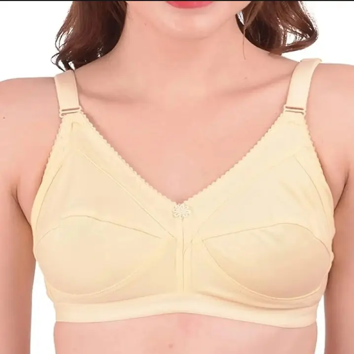 Picture of 3 peace export quality deluxe comfortable cotton bra - Multicolor