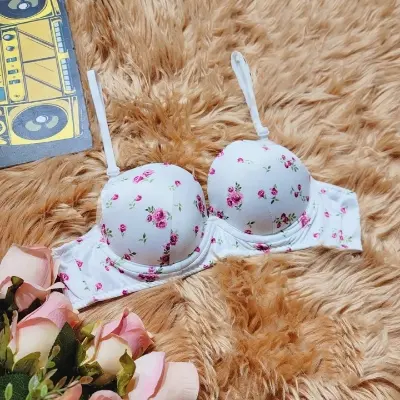 Picture of 1 peace export quality deluxe comfortable soft print foam bra - Multicolor