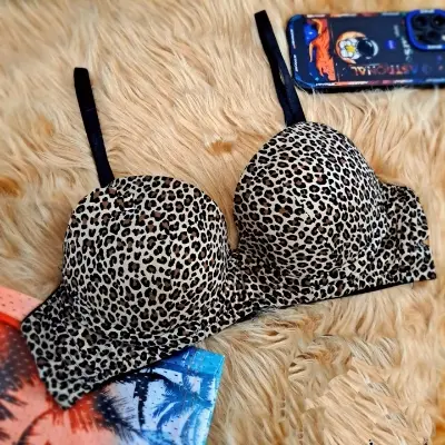 Picture of 1 peace export quality deluxe comfortable soft print foam bra - Multicolor