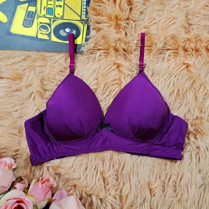 Picture of Skin Soft Comfortable Non Paded Wireless Foam Bra for Sexy Women and Girls