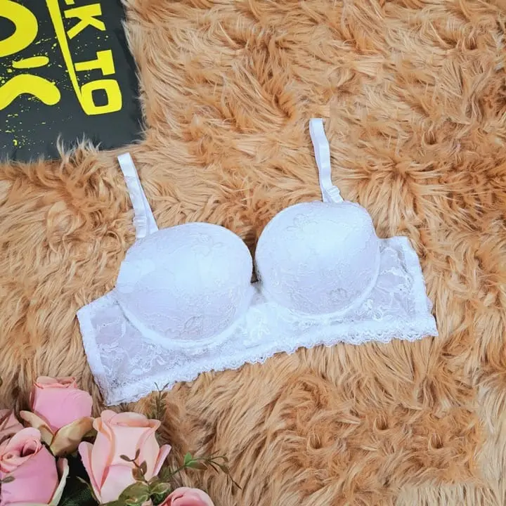 Picture of Skin Colour Soft Comfortable Net Paded Foam Bra for Sexy Women and Girls