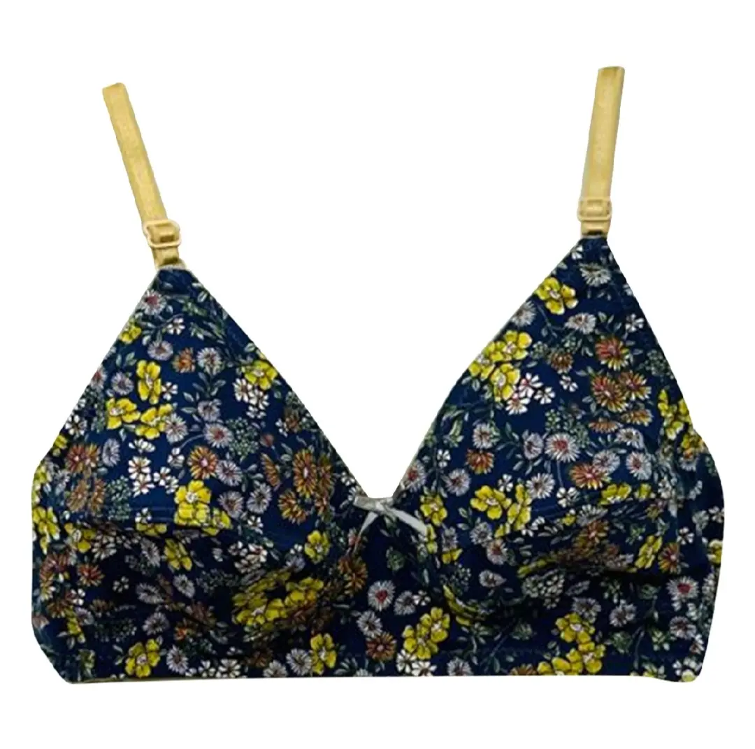 Picture of 4 peace premium export quality soft stretchable   print bra for women - Multicolor