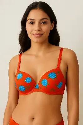 Picture of 1 peace  super comfortable deluxe premium quality soft foam bra - Multicolor