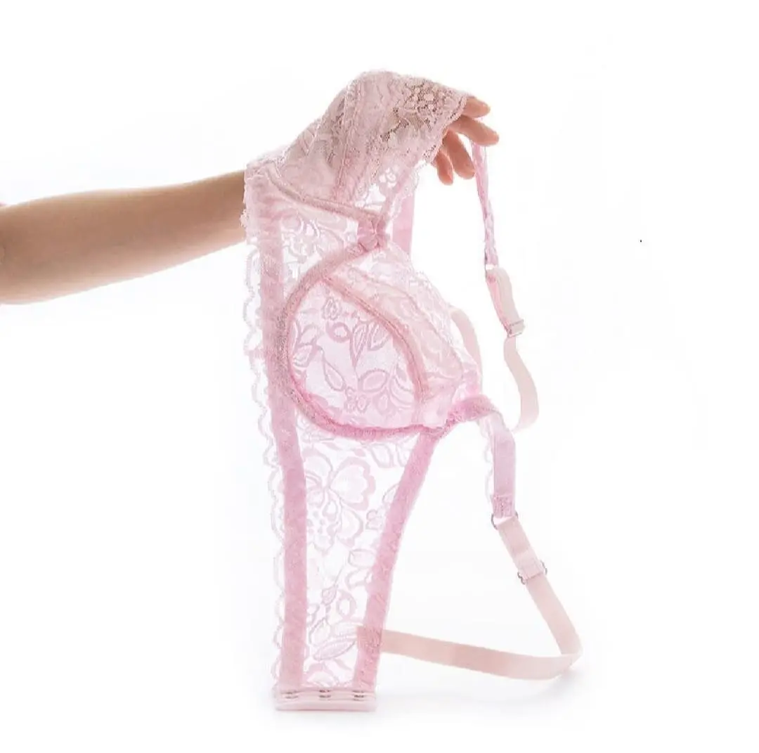 Picture of 4 peace Women's Sheer Lace Net Bra, Transparent, Soft, No Pads, - Multicolor