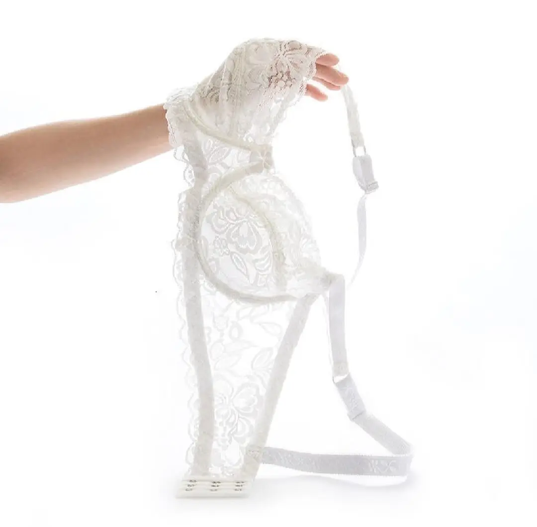 Picture of 4 peace Women's Sheer Lace Net Bra, Transparent, Soft, No Pads, - Multicolor