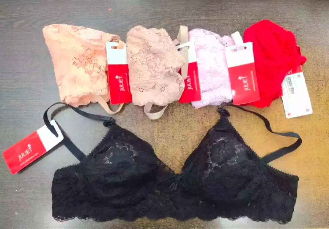 Picture of 4 peace export quality stylish comfortable AC net bra women - Multicolor