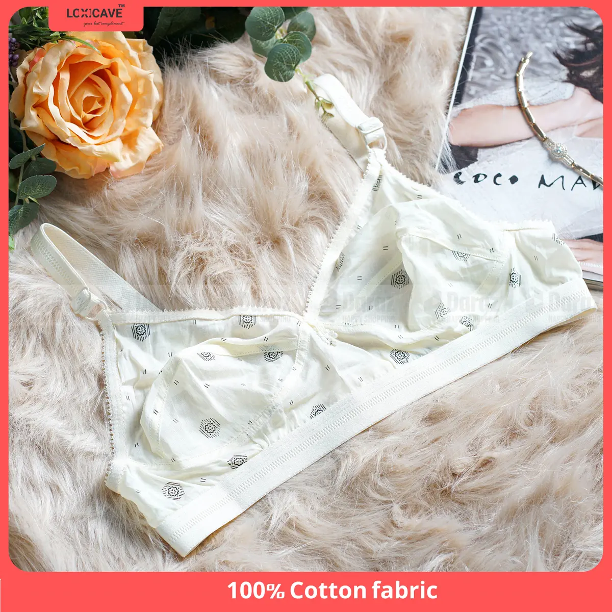 Picture of "100% Cotton Comfortable Non-Padded LIKE ME PRINT  Bra for Women – Soft Everyday Wear | Daraz Best Price"