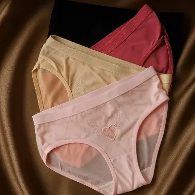 Picture of 4 Pieces 4 Color China Imported Premium Love Panty Stylish panty cotton panty comfortable panty flower print panty - Multicolor