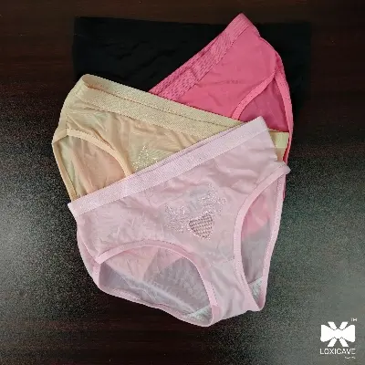 Picture of 2 Pieces 2 Color China Imported Premium Love Panty Stylish panty cotton panty comfortable panty flower print panty - Multicolor