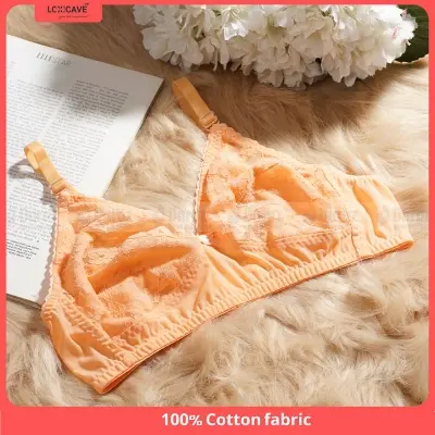 Picture of 4 Pack 4 Color Loxicave Standard AC Net All Over Lace Wirefree Bra Underwired Cotton bra - Multicolor