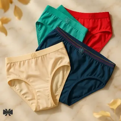 Picture of 4 Pack 4 Color Loxicave Premium Panty Stylish panty Short Panty Hot Panty Cotton Panty - Multicolor