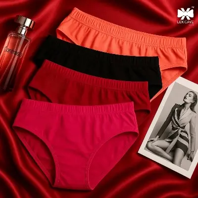 Picture of 4 Pieces 4 Color China Imported Premium Panty Stylish panty cotton panty comfortable panty flower print panty - Multicolor