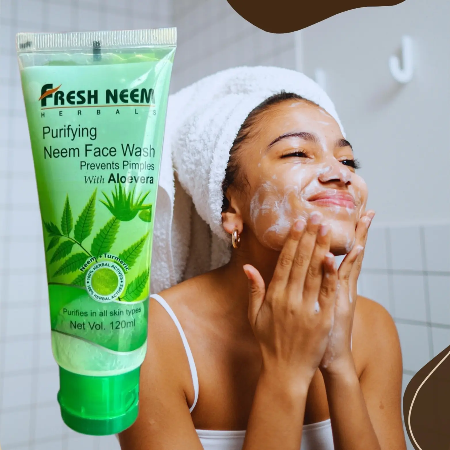Picture of Halal Neem Face Wash | Natural Purity for Healthy, Radiant & Beautiful Skin - Green