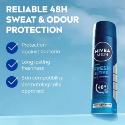 Picture of Nivea Men Deodorant Spray, Fresh Active, 150Ml