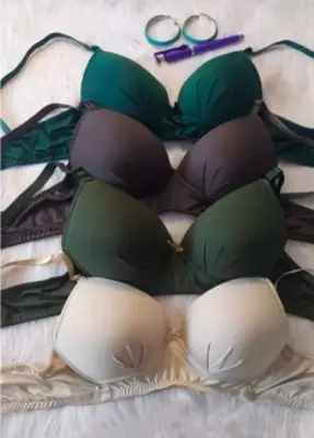Picture of 4 pc Elegant Women Push-Up Bralette with Adjustable Straps, Comfortable Breathable Material, Available in Multiple Colors - Multicolor
