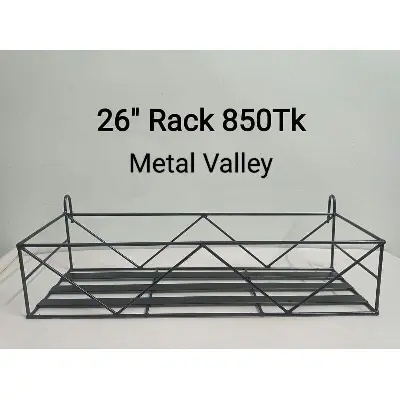 Picture of Metal Grill Rack Hanging Planter Pot 24x8x4 inches -1 Pcs (Black)