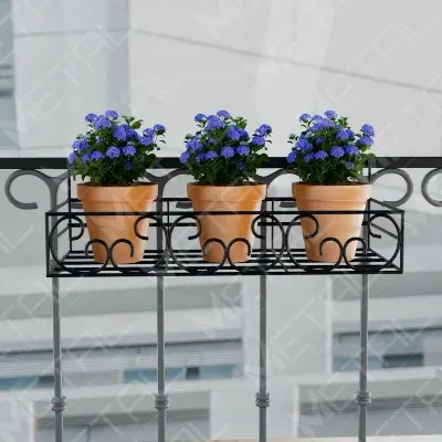 Picture of Metal Grill Rack Hanging Planter Pot 24×8×4 inches-1 Pcs. (Black)