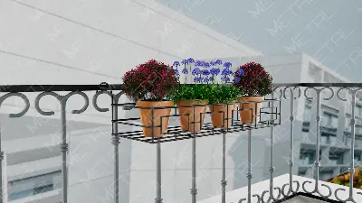 Picture of Metal Grill Rack Hanging Planter Pot 36×8×4 inches-1 Pc(Black)